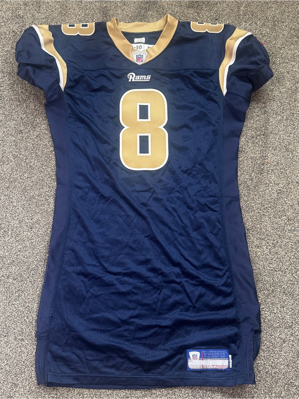 Sam Bradford Signed St Louis Rams Team Issued Reebok Jersey #8 Size 50